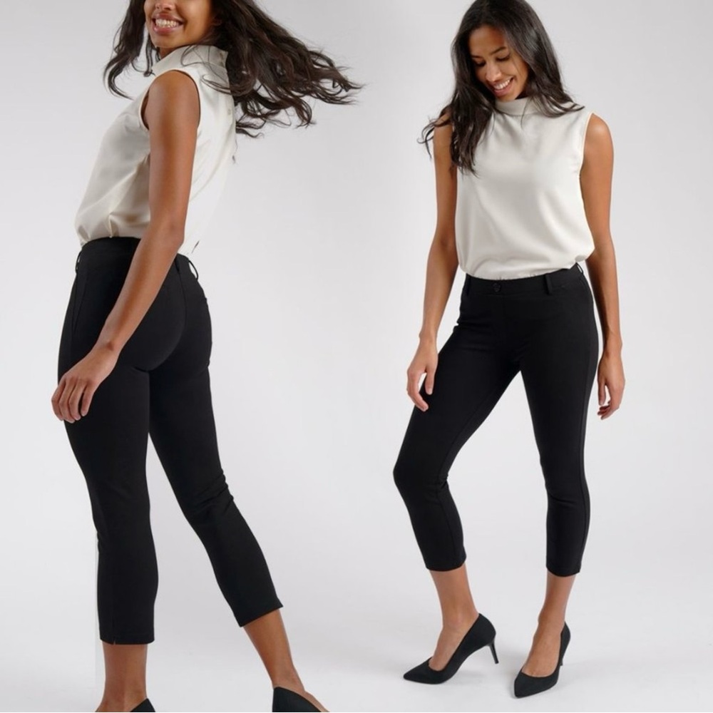 Betabrand Size Medium Black Cropped Dress Yoga Pants